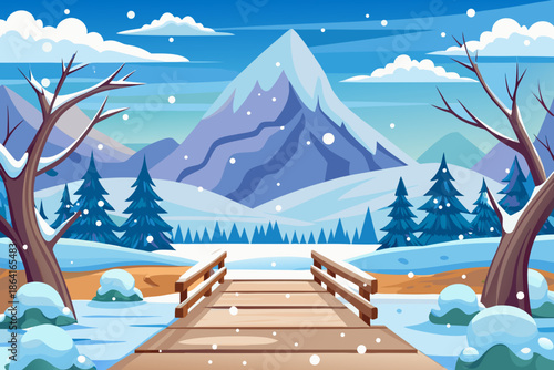 winter landscape with trees and snow