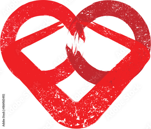 Glitch distorted heart shape . Minimal art design . Noise destroyed circle logo . Trendy defect error shapes . Glitched frame .Broken effect . Grunge texture . Distress effect .vector
