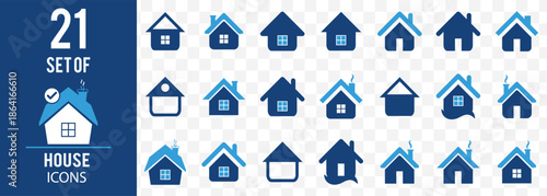 House or Real estate icon set. Smart home icon set. Collection of smart house with automation control system vector illustration Editable color. EPS 10.
