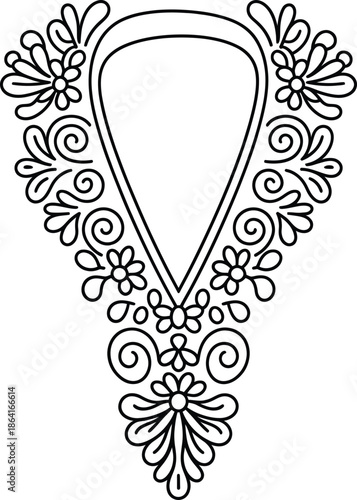 Vintage floral ornamental frame with elegant flowers and decorative scrolls in a classic design