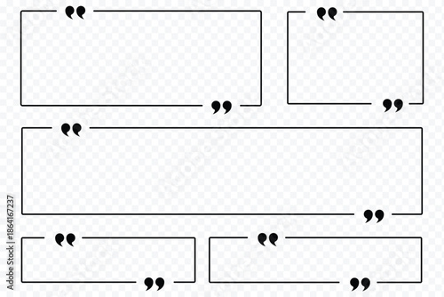Quote box frame big set. Texting quote boxes icon collection. Blank template for text, info, and design. Quotation bubble and blog quotes symbols. Creative vector banner. Quotation Message Multiple 