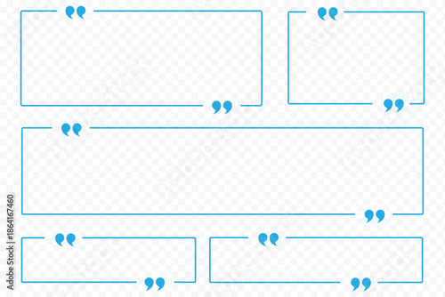 Quote box frame big set. Texting quote boxes icon collection. Blank template for text, info, and design. Quotation bubble and blog quotes symbols. Creative vector banner. Quotation Message Multiple 