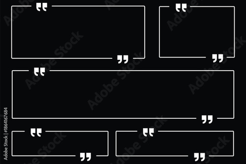 Quote box frame big set. Texting quote boxes icon collection. Blank template for text, info, and design. Quotation bubble and blog quotes symbols. Creative vector banner. Quotation Message Multiple 