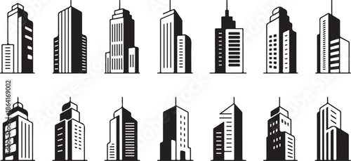 Building icon vector set. apartment illustration sign collection. skyscraper symbol. architecture logo