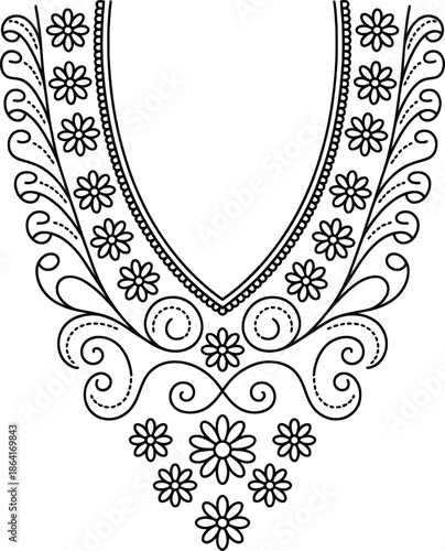 Vintage floral ornamental frame with elegant flowers and decorative scrolls in a classic design