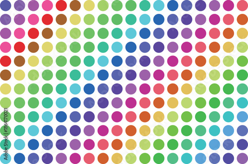 Vibrant multicolored dots pattern on white background, colorful illustration for design and decoration with graphic and art and texture and style