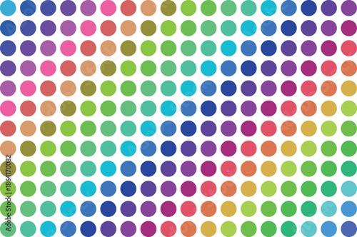 Vibrant multicolored dots pattern on white background, colorful illustration for design and decoration with graphic and art and texture and abstract