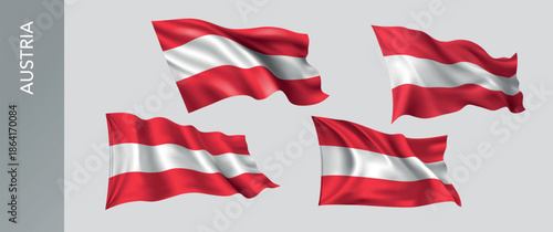 Wallpaper Mural Austria waving flag set of vector illustration. Orange white green  of Austrian wavy realistic flag as a patriotic symbol Torontodigital.ca