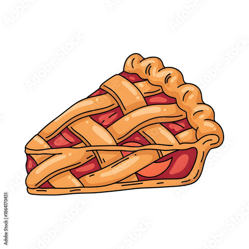 A slice of pie isolated on transparent background