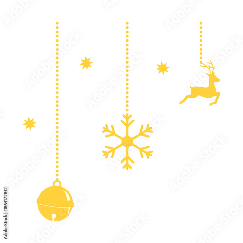 Golden Christmas Hanging Decorations