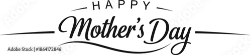 Happy Mother’s Day lettering typography vector design with elegant script style isolated on white background