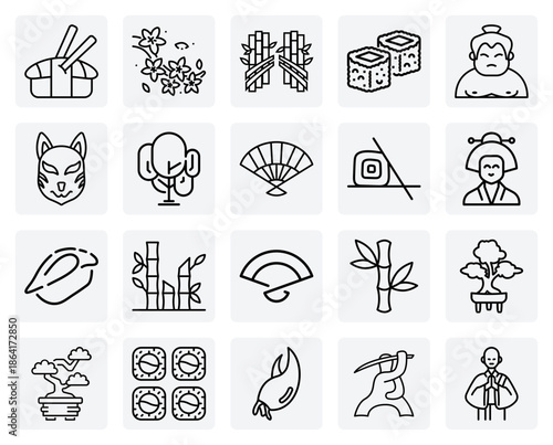 Iconic Japanese Figures And Natural Elements – Geisha, Monk, Deer, And Cherry Blossoms For Cultural Projects