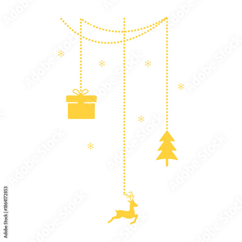 Gold Christmas Hanging Decorations