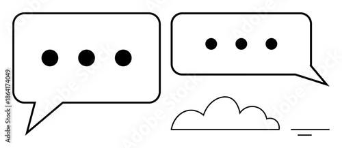 Communication concept. Chat bubbles with ellipsis messaging and conversation flow. Communication in digital platforms and social networks. For apps, branding, design, user interfaces, and blogs