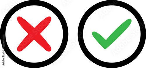 Check mark and cross symbols