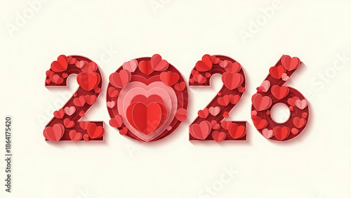 2026 Year of Love and New Beginnings with Red Hearts