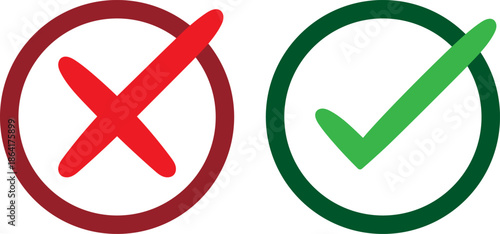 Check mark and cross symbols