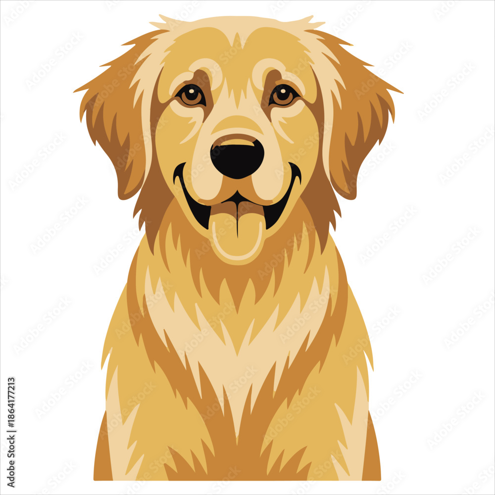 Fototapeta premium golden retriever puppy vector