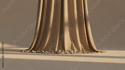 golden curtain in a window