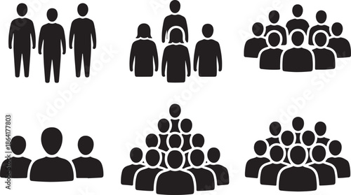 People crowd team symbol icons