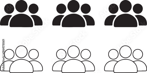 People icon set in trendy flat style. Persons symbol infographics website design, logo, app, UI isolated