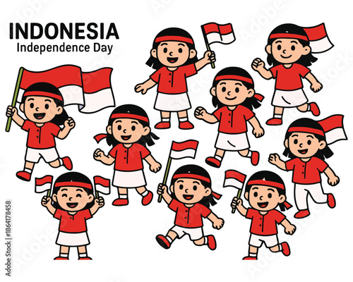 Funny cartoon set of a happy Santa Claus and a cute Christmas elf boy character group wearing red hats to play and bring holiday fun for kids and children vector illustration art