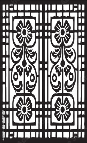 Decorative Floral Geometric Tile Pattern Vector

Ornamental Ironwork Style Square Pattern Design

Vintage Floral Lattice Pattern Illustration