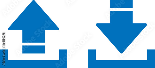 Arrows indicating upload and download