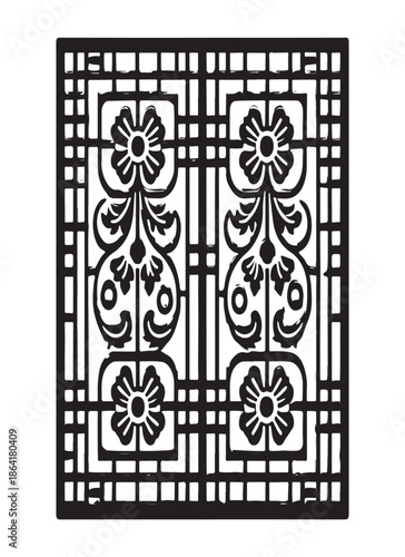 Decorative Floral Geometric Tile Pattern Vector

Ornamental Ironwork Style Square Pattern Design

Vintage Floral Lattice Pattern Illustration