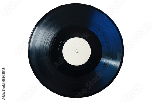 Vinyl record on white background isolated on transparent background