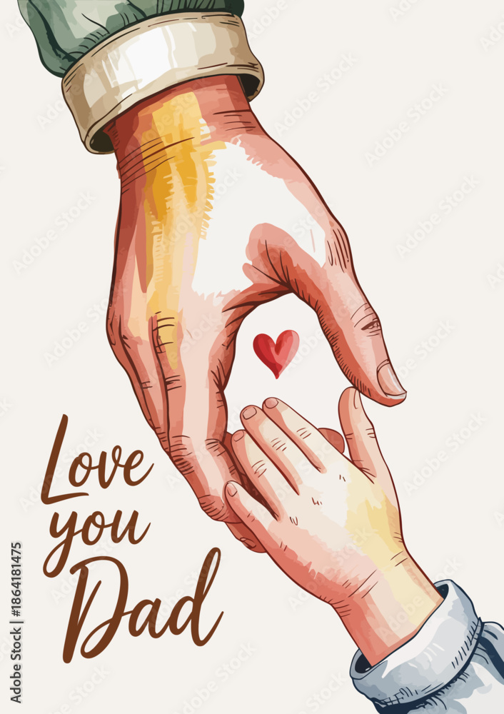 Φωτογραφία A touching illustration of a father and child's hands forming a heart shape, symbolizing love, connection, and the bond between parent and child, focusing on affection and relationship