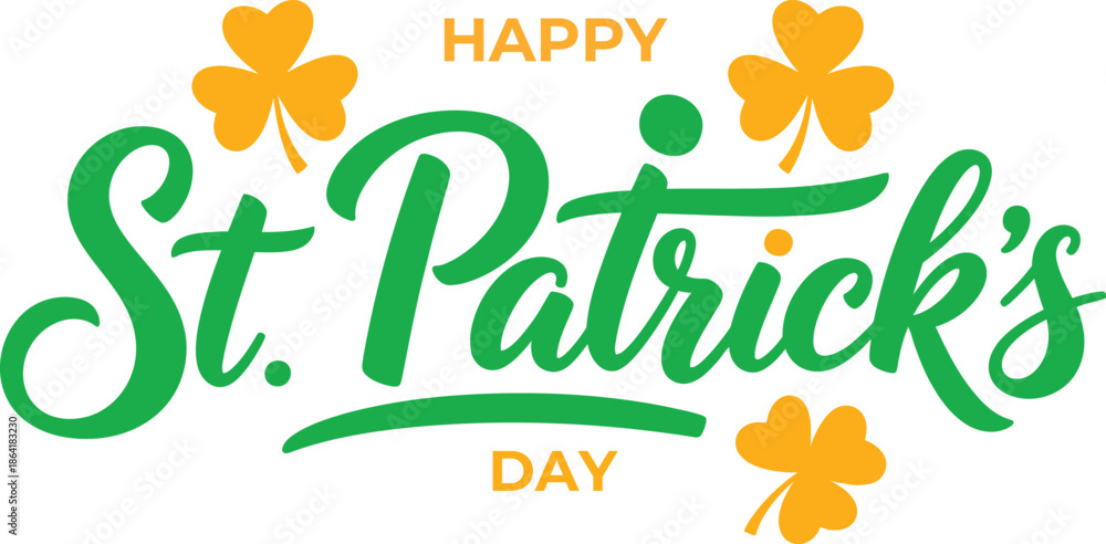 Ταπετσαρία St patrick's day wishes with shamrocks and clover leaves