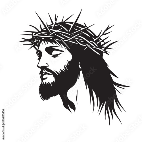 man head with crown of thorns