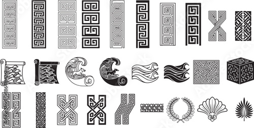 Collection of various decorative borders and ornamental designs
