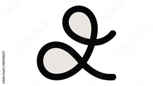 Ampersand Mark Abstract: A stylized ampersand mark, an emblem of connection and conjunction, rendered in an elegant, minimal design, suitable for a range of conceptual uses. 