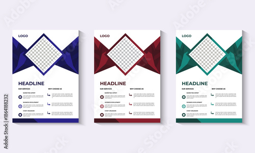 Geometric Diamond Style Corporate Business Flyer Template