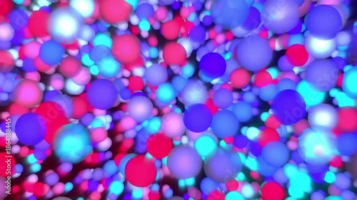 Animated background of beautifully glowing multicolor bubbles moving forward in an abstract motion. The smooth and luminous bubble movement creates a dreamy, vibrant, and visually captivating. 