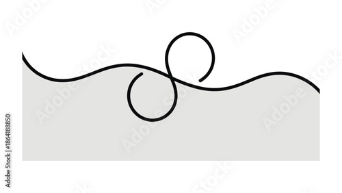 Elegant Curve Design: A minimalist composition featuring an elegantly drawn line gracefully curving to form a unique and intriguing form, evoking a sense of balance and aesthetic appeal.