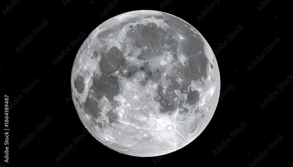 Obraz premium Detailed Close-up View of the Full Moon Against a Black Sky.