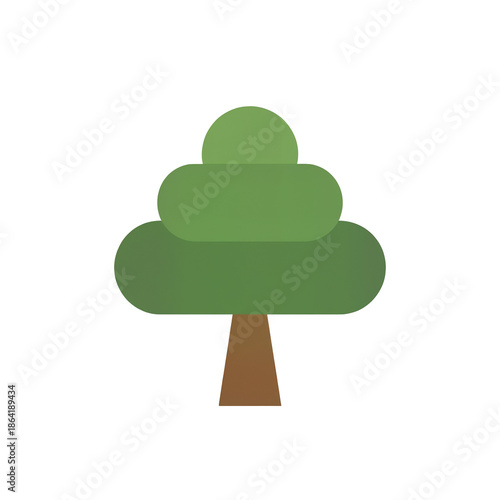 stylized tree icon with green foliage and brown trunk representing nature, environment, or forest
