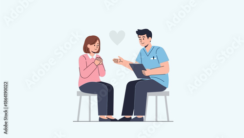 Empathetic Healthcare Professional Provides Counseling to Female Patient, Offering Support and Expert Medical Advice During a Consultation Session