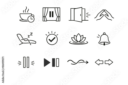 Icon break respectful vector quiet window soft pause signal availability interaction icons