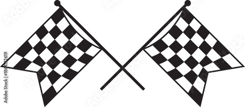 double crossed checkered racing flag vector file 
