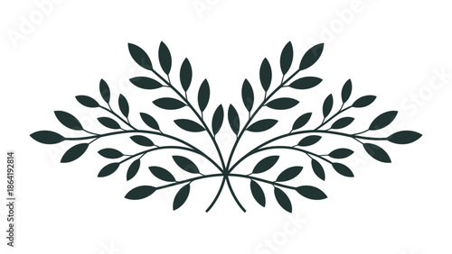 Leafy Elegance: A symmetrical composition of delicate leaves and branches, creating an atmosphere of natural grace and sophistication.