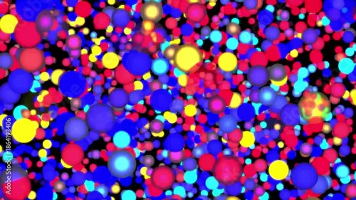Animated background of beautifully glowing multicolor bubbles moving forward in an abstract motion. The smooth and luminous bubble movement creates a dreamy, vibrant, and visually captivating. 