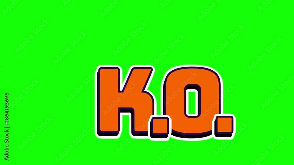 KO pixel art game knockout text animation isolated on transparent ...