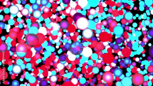 Animated background of beautifully glowing multicolor bubbles moving forward in an abstract motion. The smooth and luminous bubble movement creates a dreamy, vibrant, and visually captivating. 