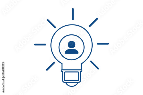 Innovation Concept With Lightbulb Icon And Silhouette, Creative Idea Solution, Business Growth Strategy