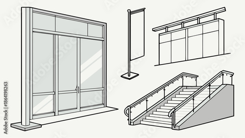 3d render of a modern building