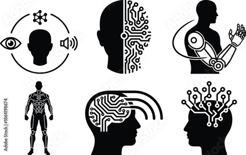 Icons of Transhumanism: Bioengineering, Genetic Modification, and DNA Editing Concepts